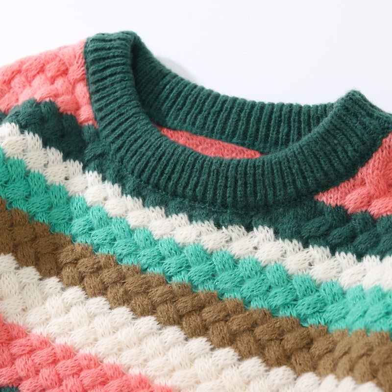 Contrast Color striped Sweater