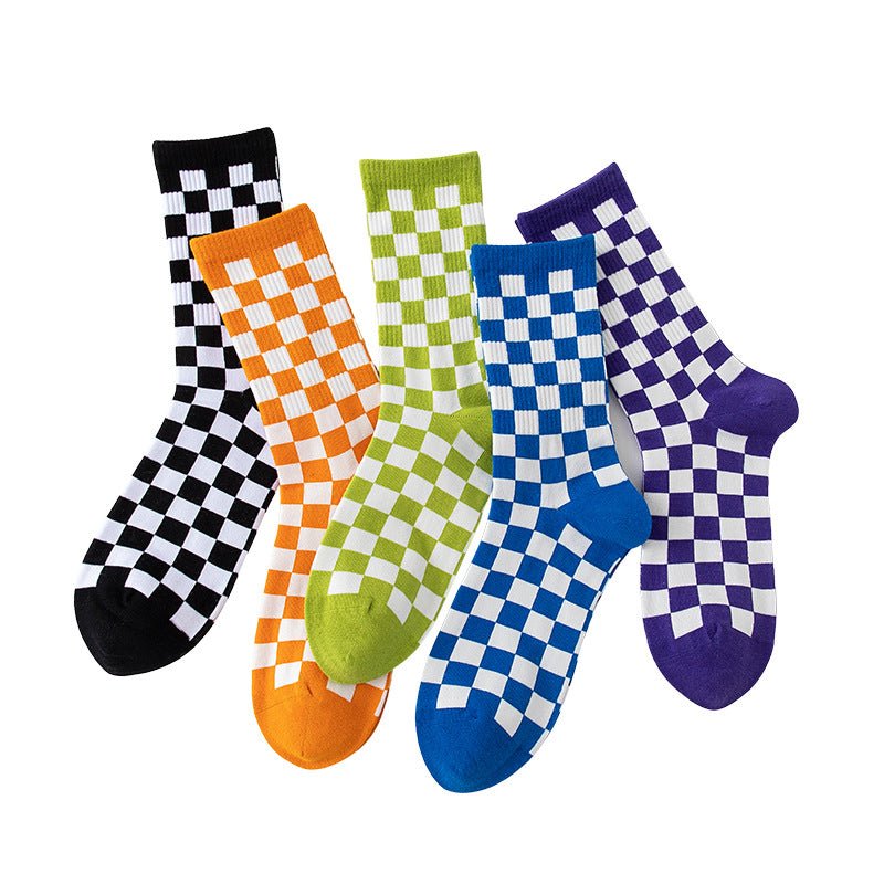 Checkerboard Mid-calf Socks