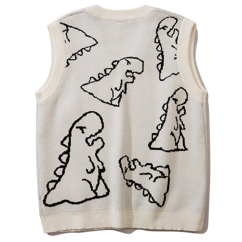 dinosaur knitted vest