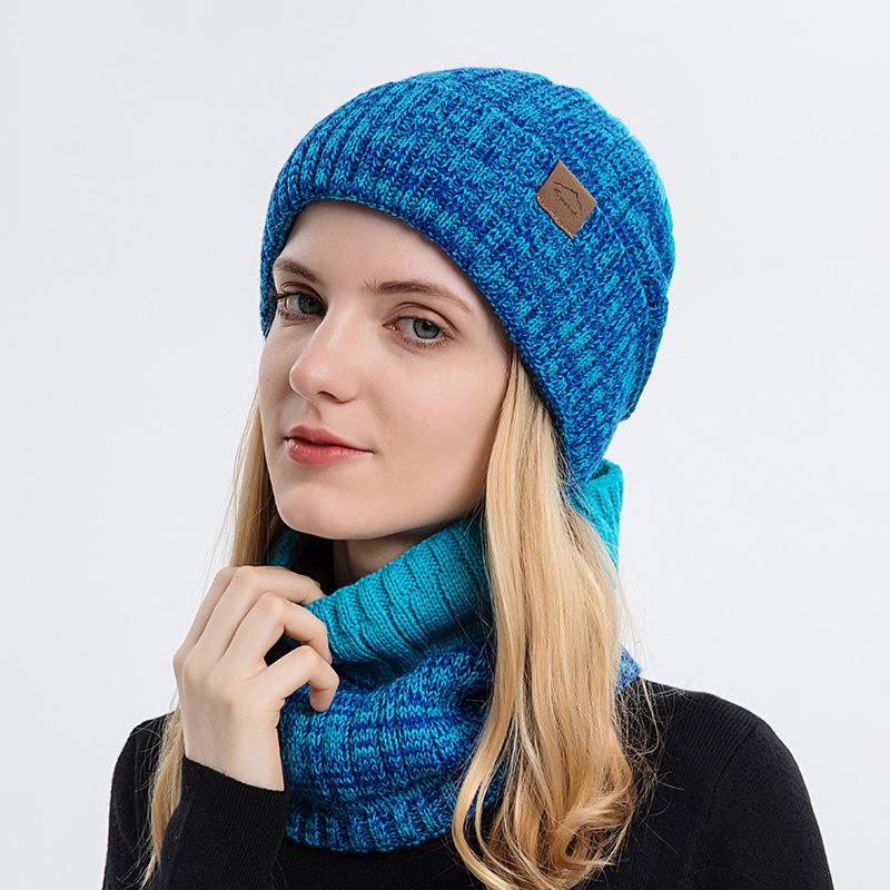 blue Fleece Knitted Wool Cap