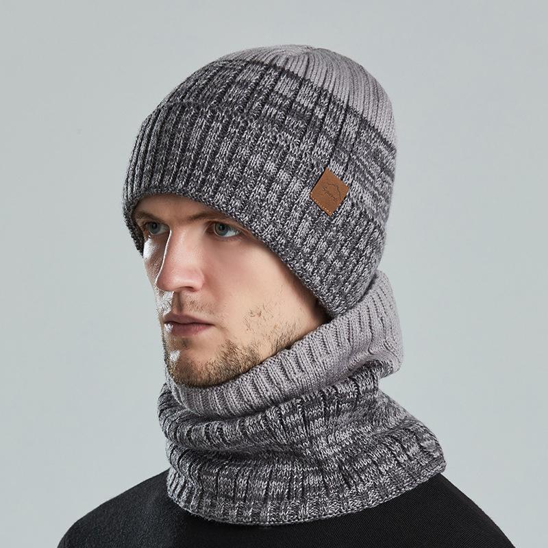 men's grey Fleece Knitted Wool Cap
