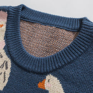 Knitted Sweater Full Goose Print