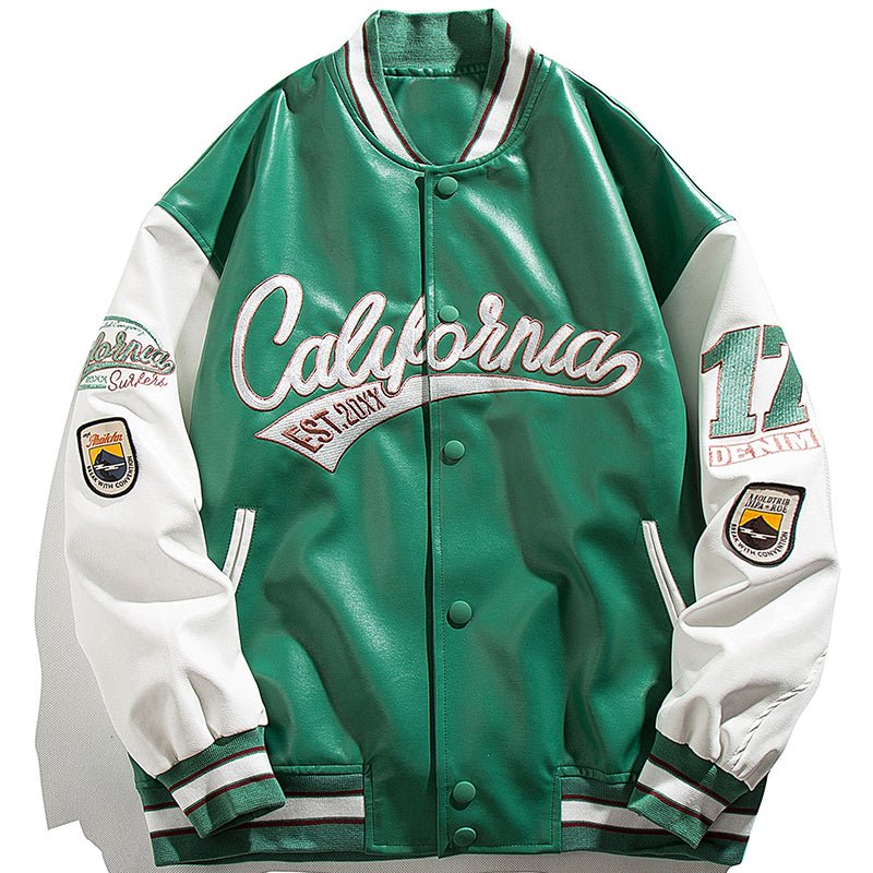 green letter varsity jacket