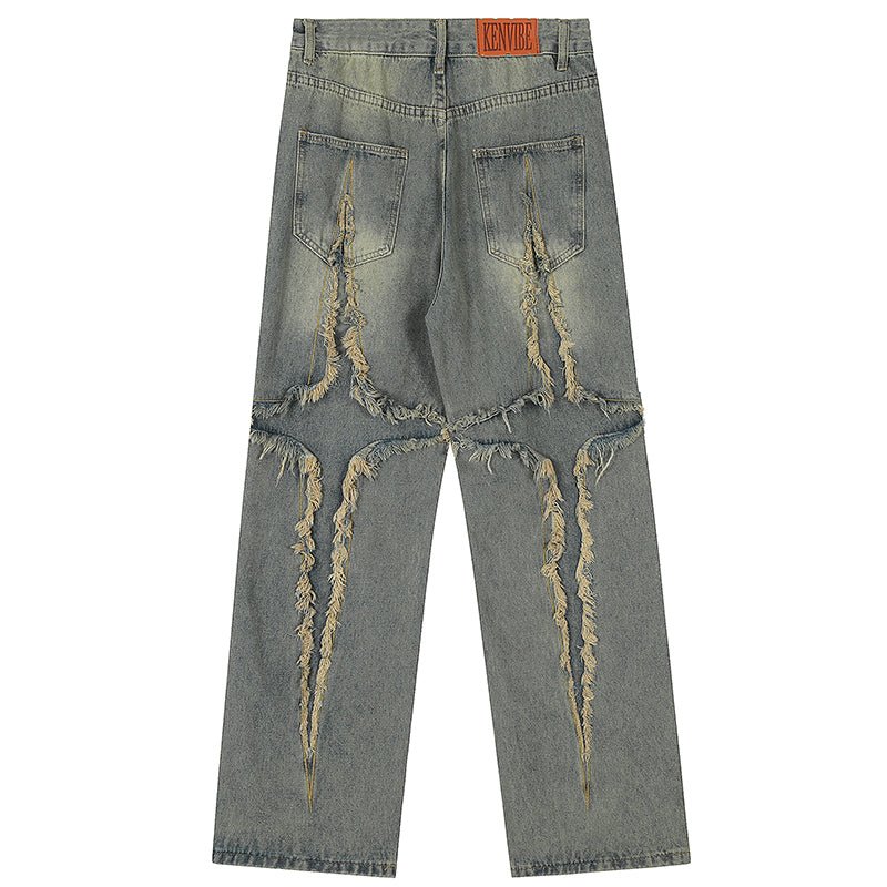 ripped crosses denim jeans