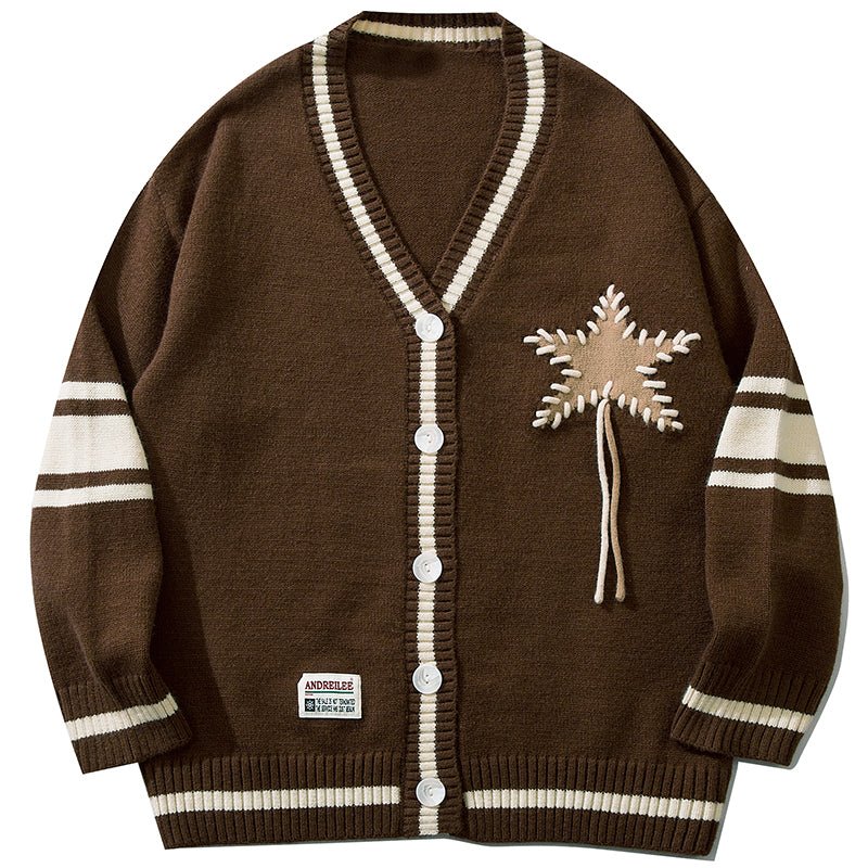 brown Sweater Cardigan Pentagram