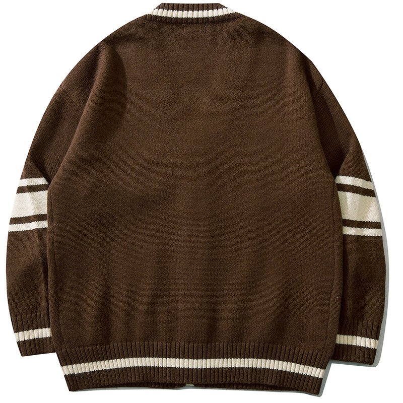 brown cardigan sweater with star