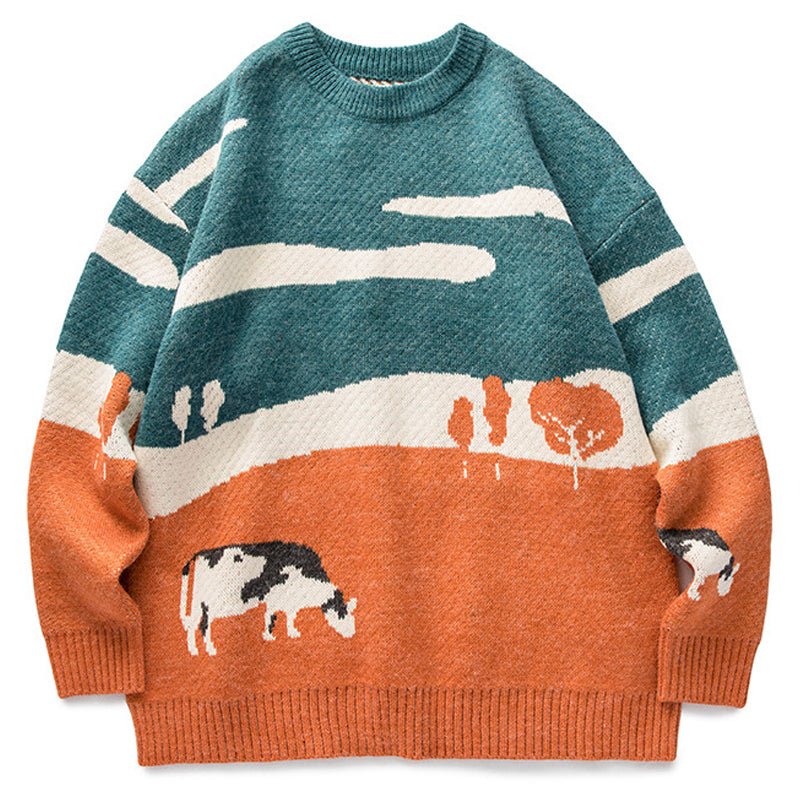 cow and prairie sweater