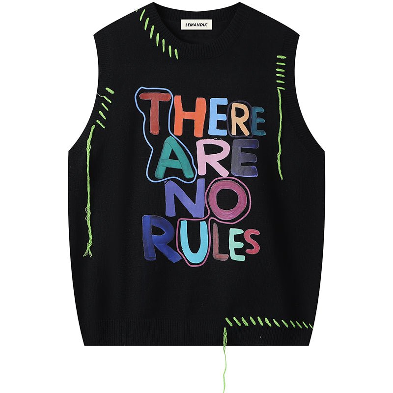 lettering and ropes sweater vest
