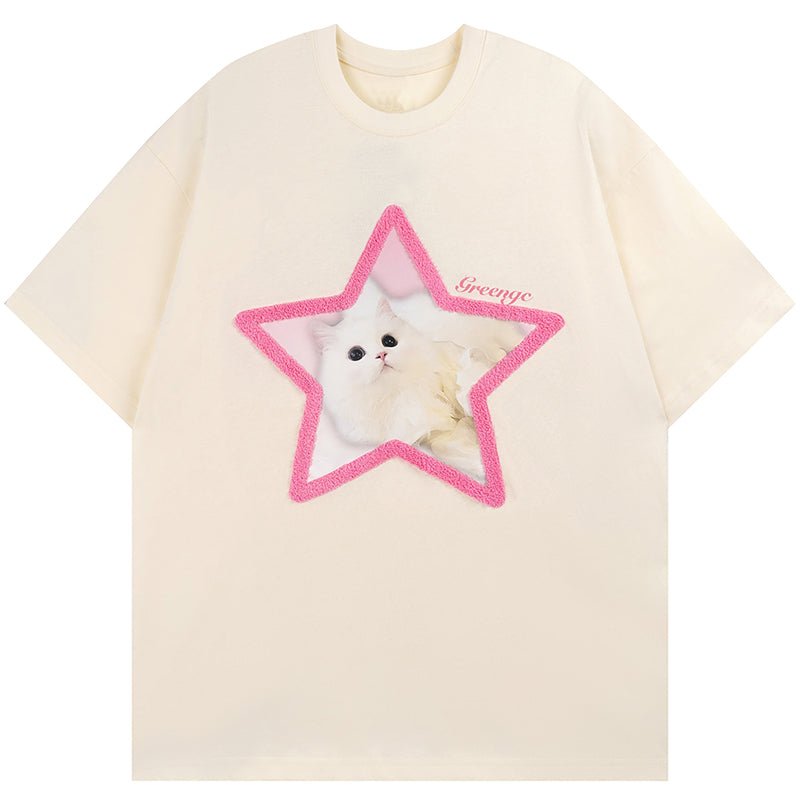 star and cat t-shirt