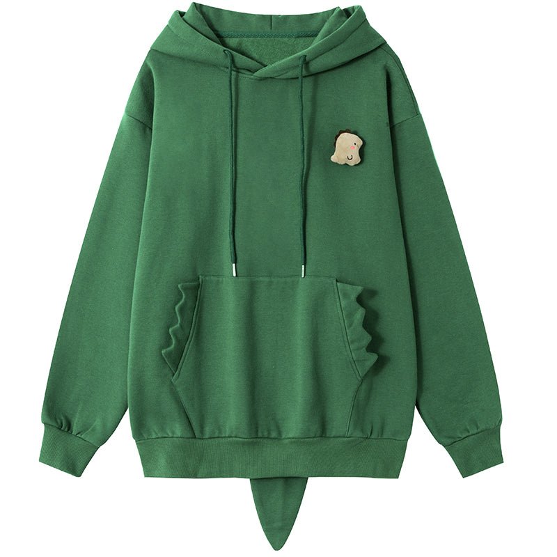 green dinosaur shape hoodie