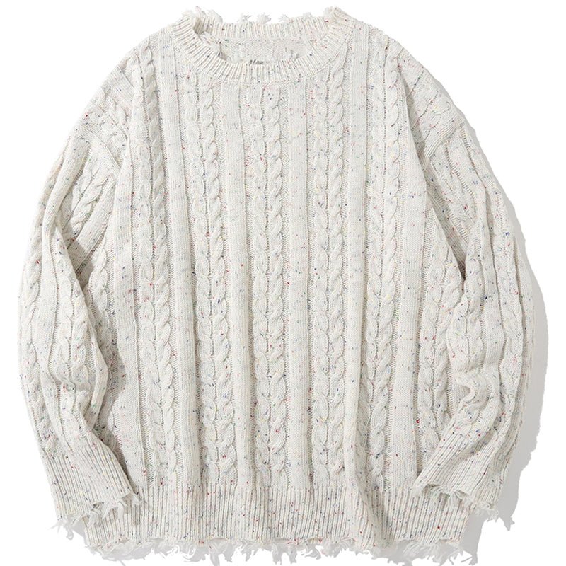 distressed knitted sweater