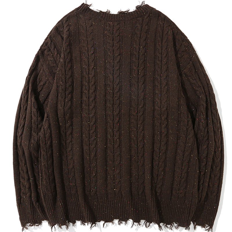 brown cable knitted sweater