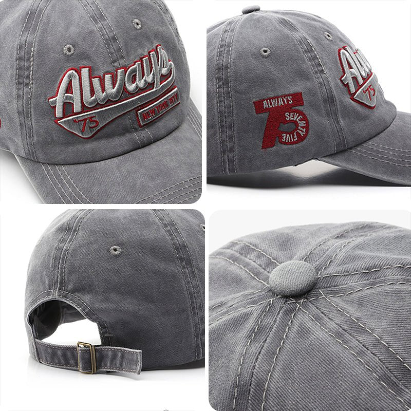 Grey vintage washed baseball cap