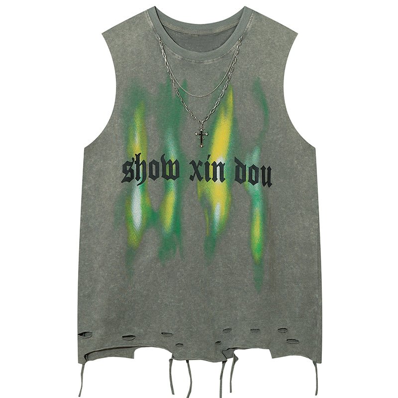 sleeveless vest with chain