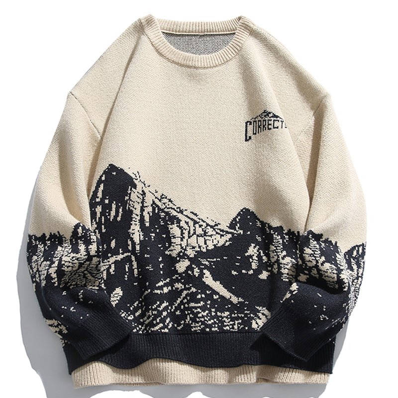 knitted snow mountain sweater