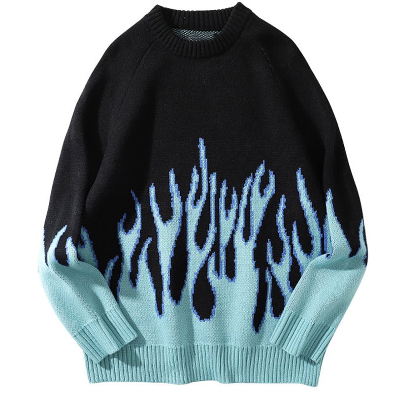 flame pattern sweater