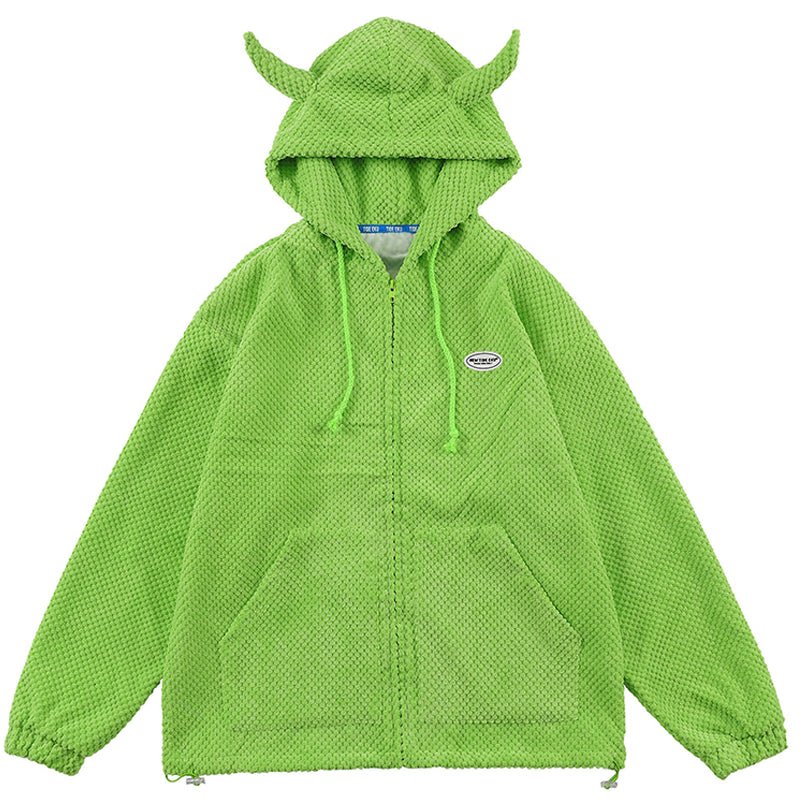 green horn hoodie