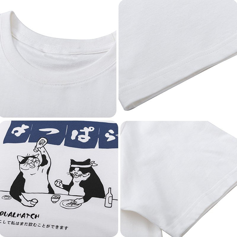 Japanese style t-shirt with cats