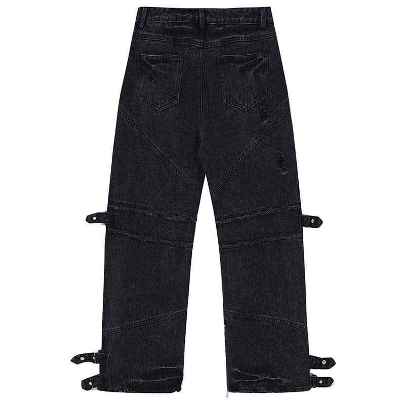 washed cargo jeans pants