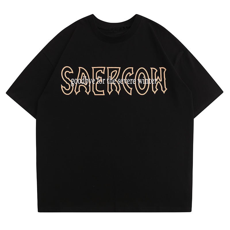 Gothic lettering print t-shirt