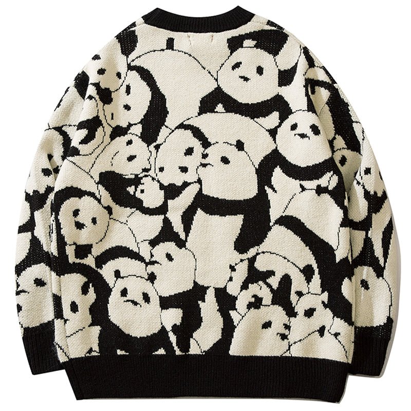 Unisex knitted sweater panda
