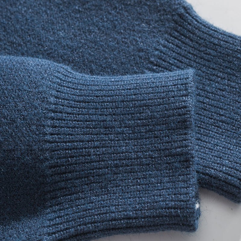 blue Layered Sweater Mount Fuji Pattern