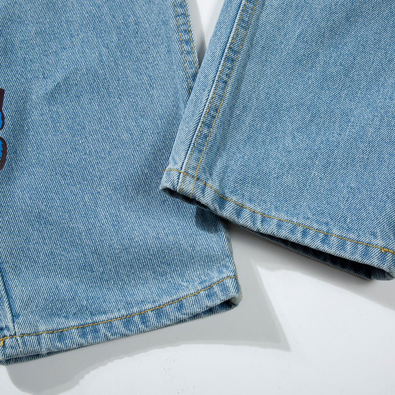 Lemandik Hellblaue Jeans mit Schmetterlingsdruck