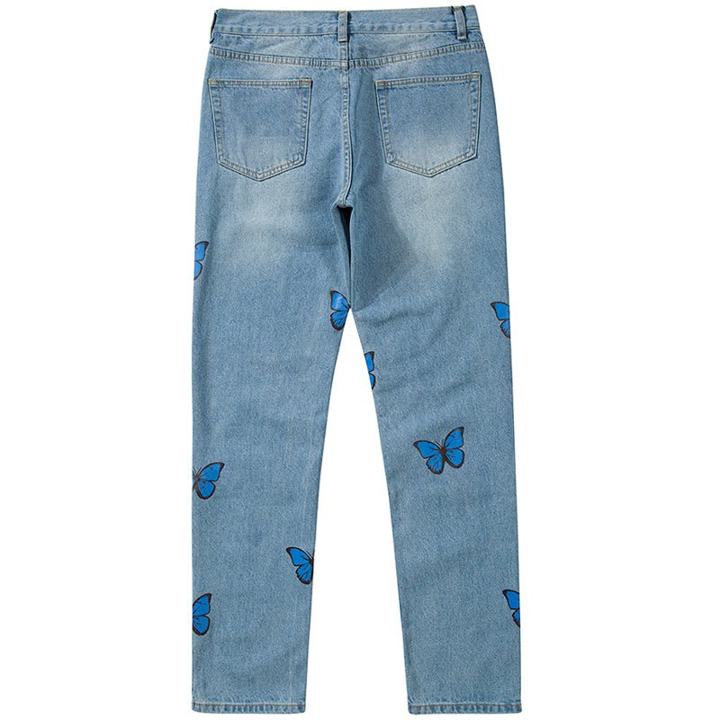 Lemandik Jeans Azul Claro Estampado Mariposas Completas 