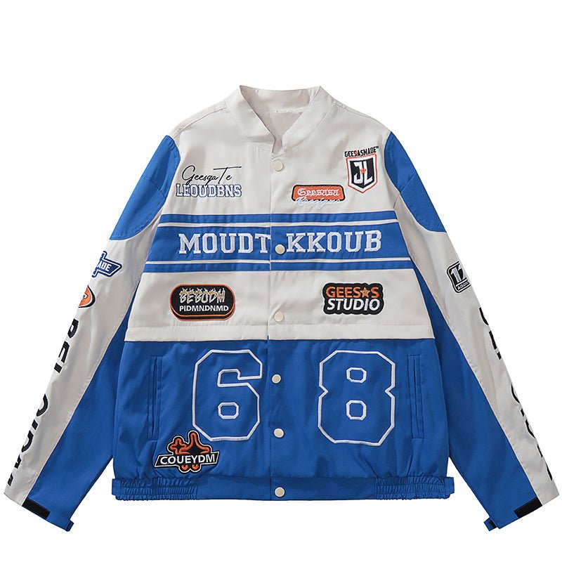 lettering 68 motorcycle jacket