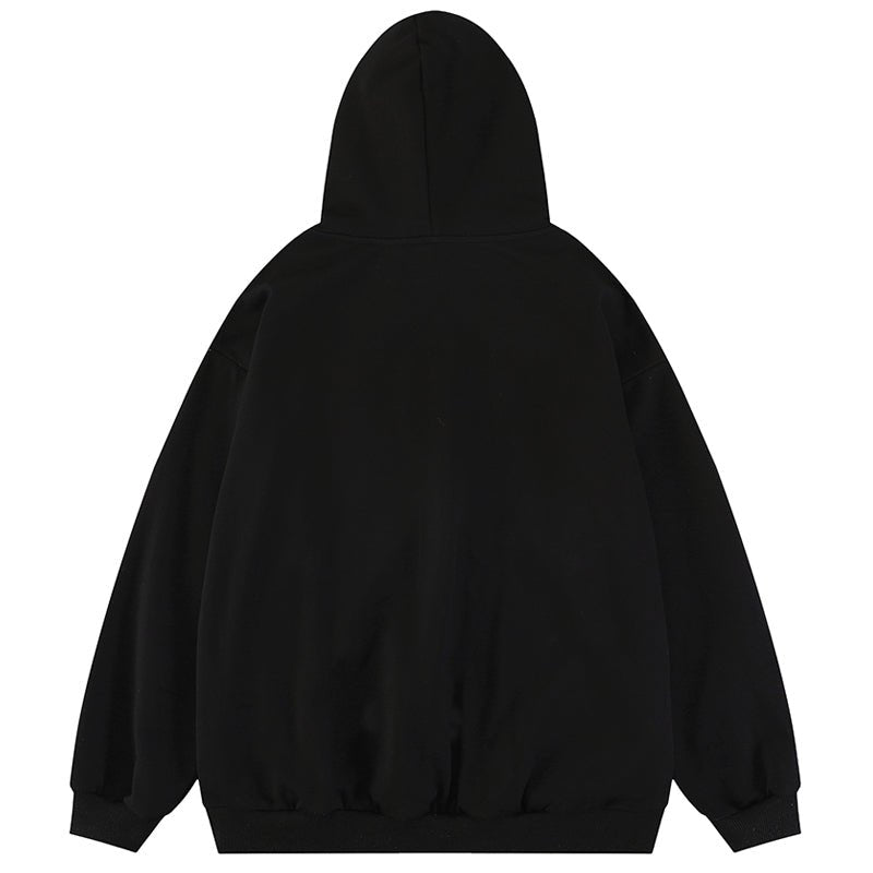 black oversized hoodie