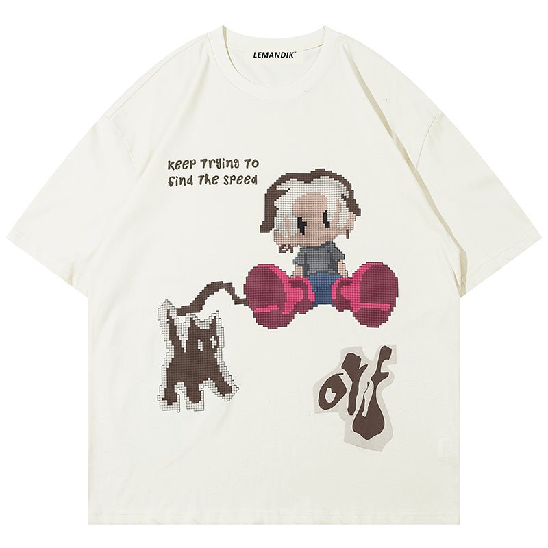 Lemandik Oversize-T-Shirt Junge und Katze