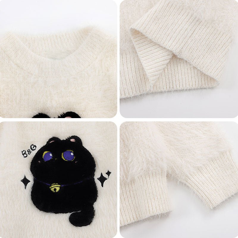 imitation black cat mink sweater