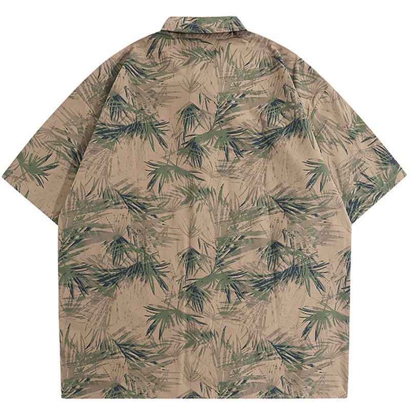 Men's button down shirt with leaf