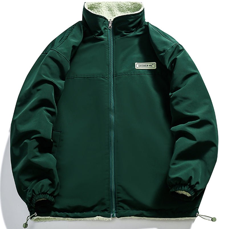 green winter jacket