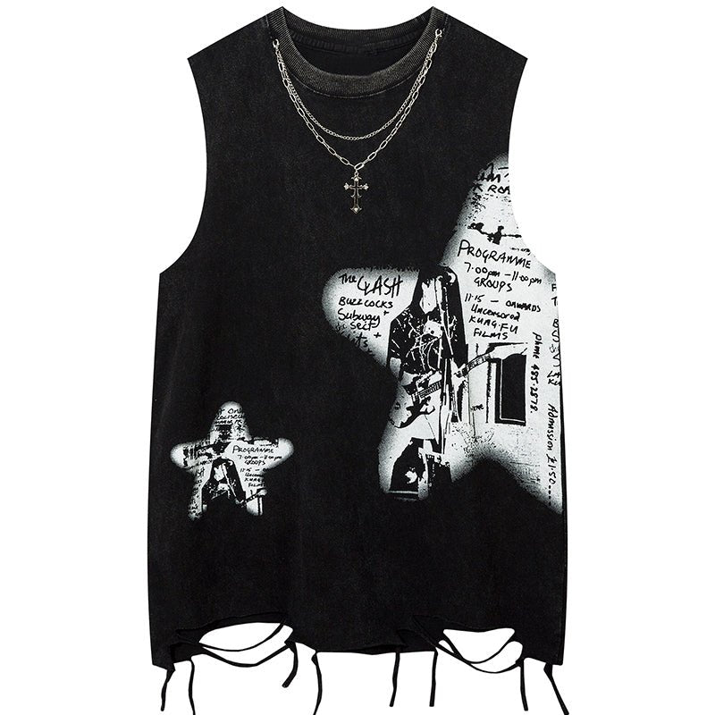 Sleeveless Vest with necklace