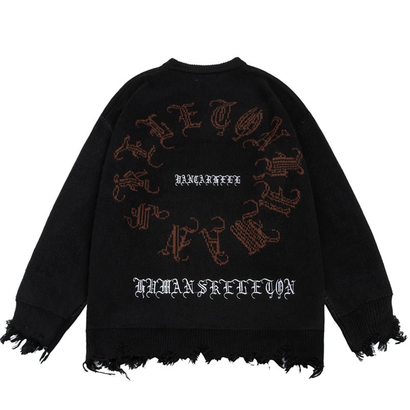 gothic lettering sweater