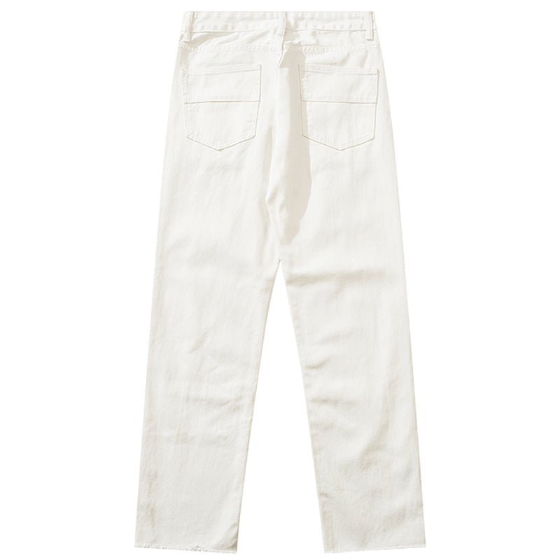 white slim fit jeans pants