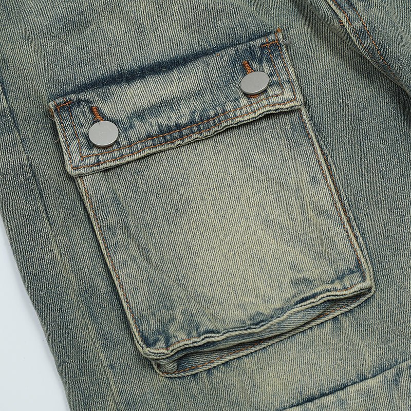 men's cargo jeans with multi pockets