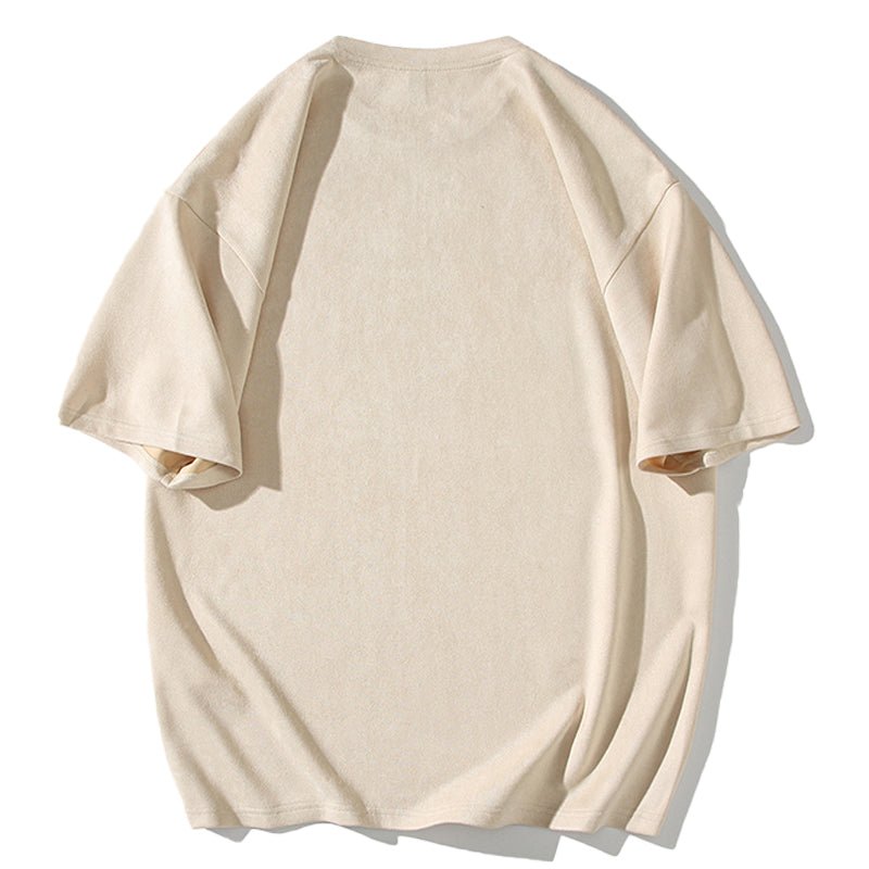 beige suede t-shirt for women