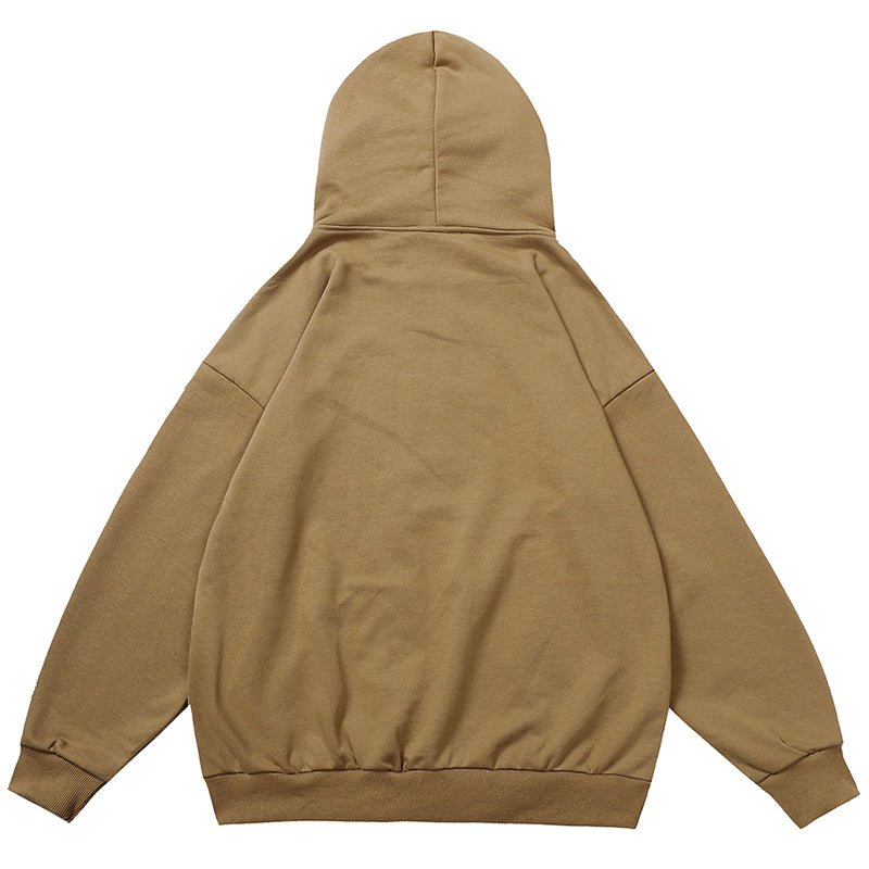oversize Diamond Lettering zip up hoodie