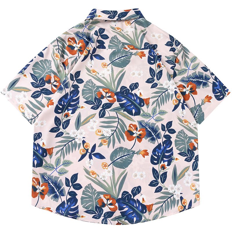 vegetation print button down shirt