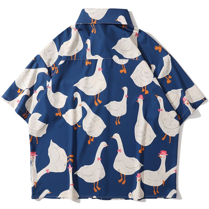 cute goose button-down shirt