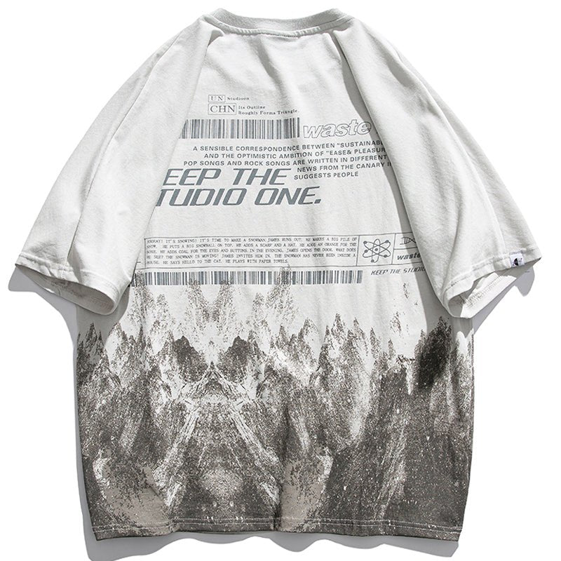 Japanese style t-shirt snow mountain
