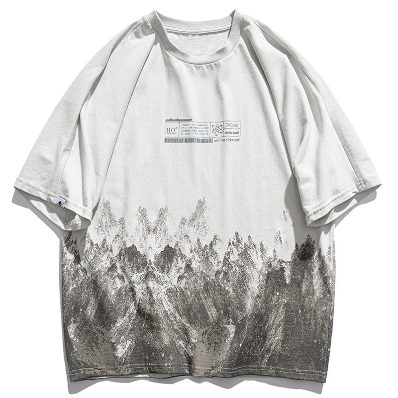 summer t-shirt with snow mountain