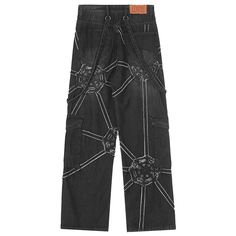 spider splice baggy jeans