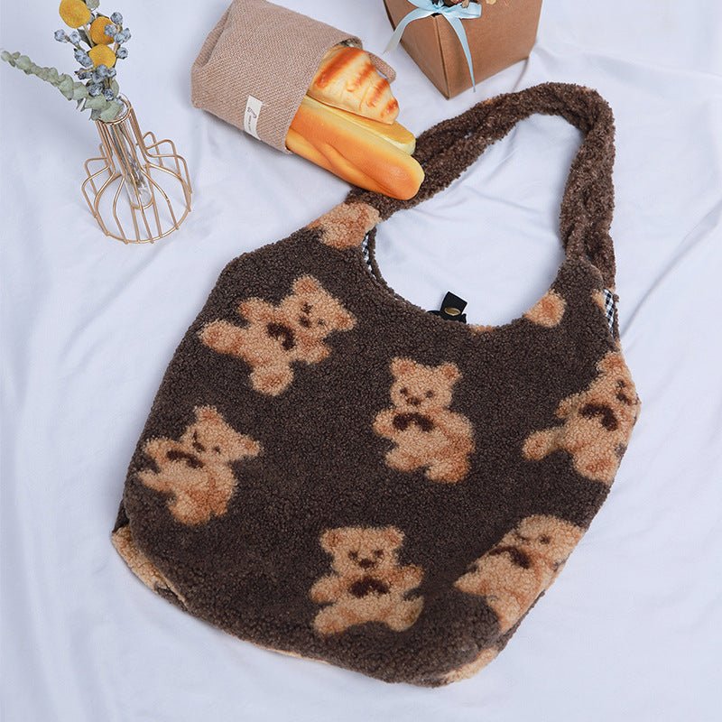 Lemandik Warm Plush Shoulder Bag Cute Bear