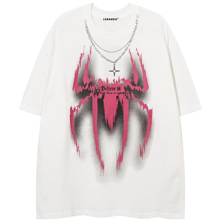 men's t-shirt with pink spider