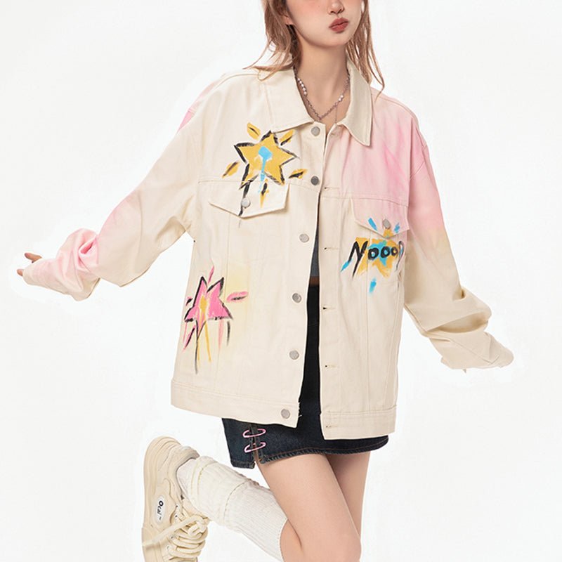 apricot and pink colorful star jacket