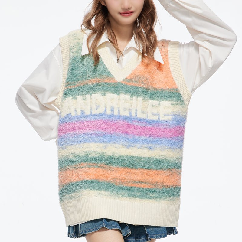 super soft striped knit vest