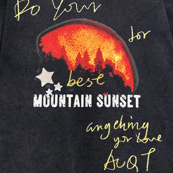 sunset silhouette print T-shirt
